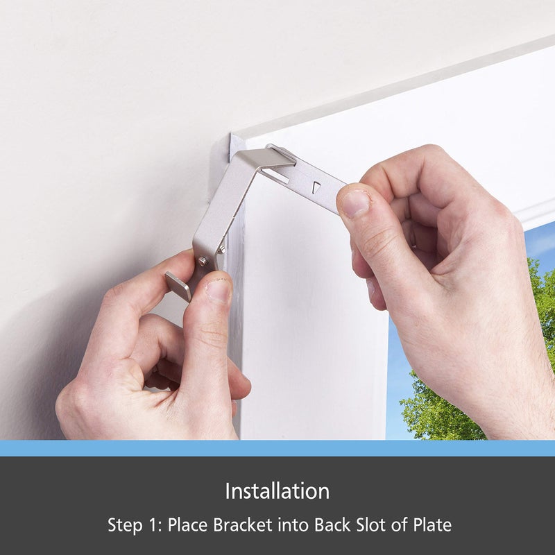 Kenney Fast Fit 5/8" No Measure Curtain Rod Brackets, Brushed Nickel, 2 Count (Pack of 1) - Image 2